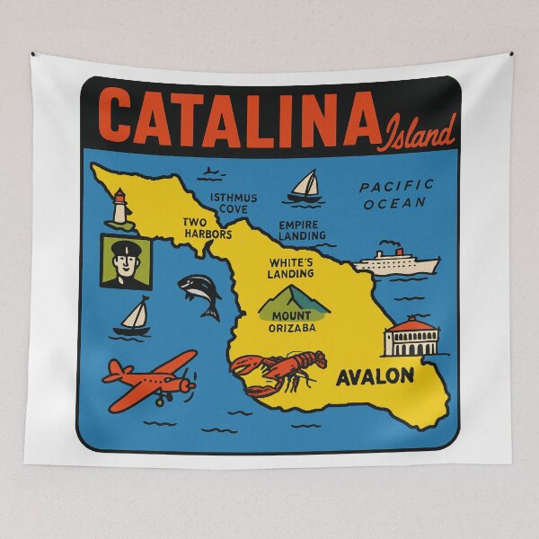 Item preview, Catalina Island Vintage Style Decal designed and sold by Decal Mania.