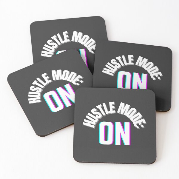 Item preview, Hustle Mode: ON – White Motivational Typography on Charcoal designed and sold by thoratsdesign.