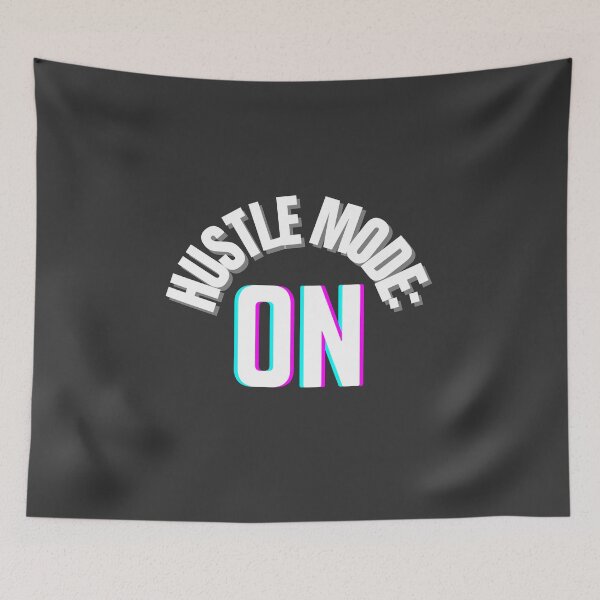Item preview, Hustle Mode: ON – White Motivational Typography on Charcoal designed and sold by thoratsdesign.