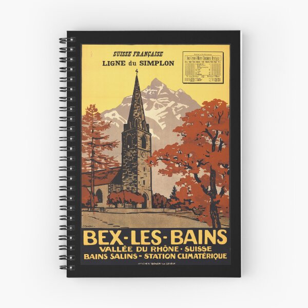 Item preview, Vintage Art Deco Travel Poster | Bex-les-Bains Spa Town | Rhône Valley Switzerland | Early 20th Century Tourism Art designed and sold by artofuniverse.