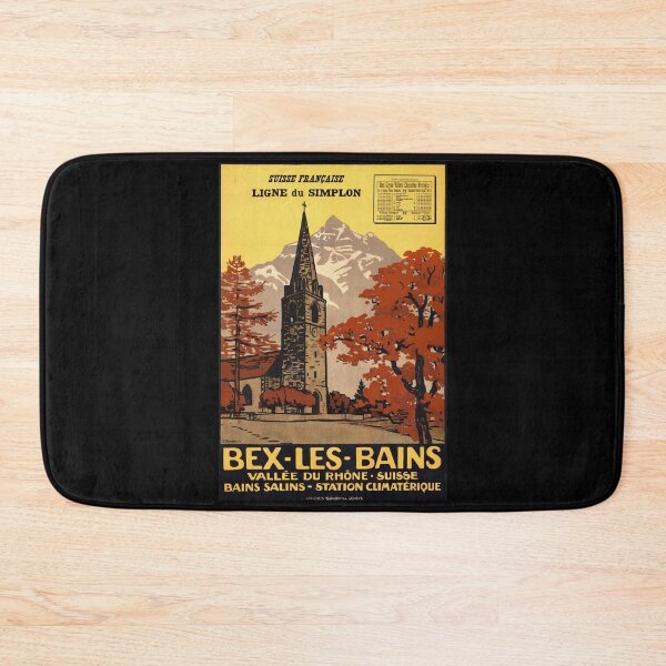 Item preview, Vintage Art Deco Travel Poster | Bex-les-Bains Spa Town | Rhône Valley Switzerland | Early 20th Century Tourism Art designed and sold by artofuniverse.