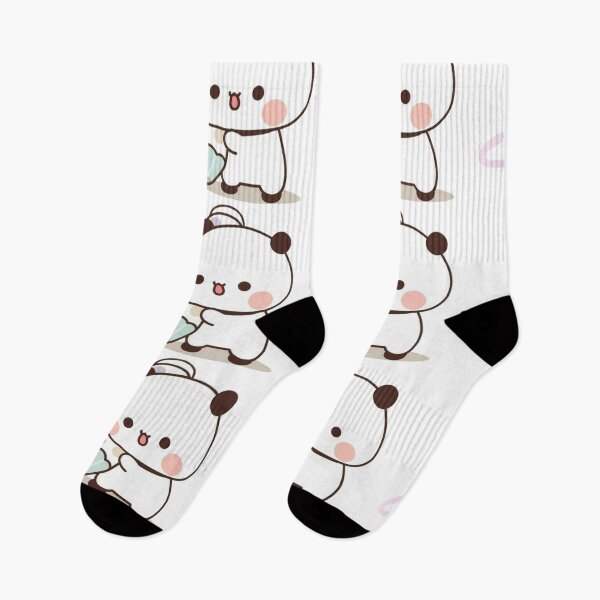 Aperçu de l'œuvre Mignon drôle humour vacances cadeau d'anniversaire beaux chats ami petite amie Panda Bear Brownie Sugar BuBu DuDu Mochi Lait pêche Valentine Noël goma Couple créée et vendue par OceanLiveArts.