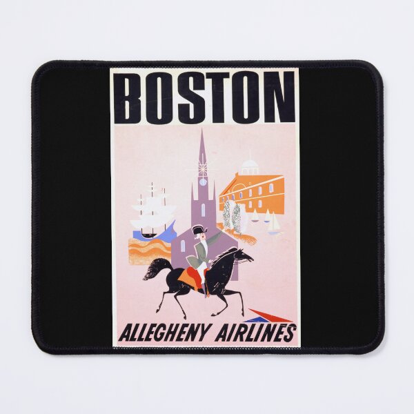 Item preview, Vintage Allegheny Airlines Travel Poster | Mid-Century Boston Art Print | Paul Revere Historic Landmark Illustration | Maritime Decor designed and sold by artofuniverse.