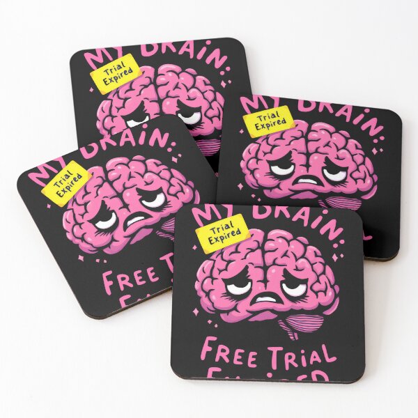 Item preview, There is a pink brain with a sign that says my brain is free trial expired designed and sold by cafegrafis.