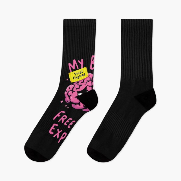 Item preview, There is a pink brain with a sign that says my brain is free trial expired designed and sold by cafegrafis.