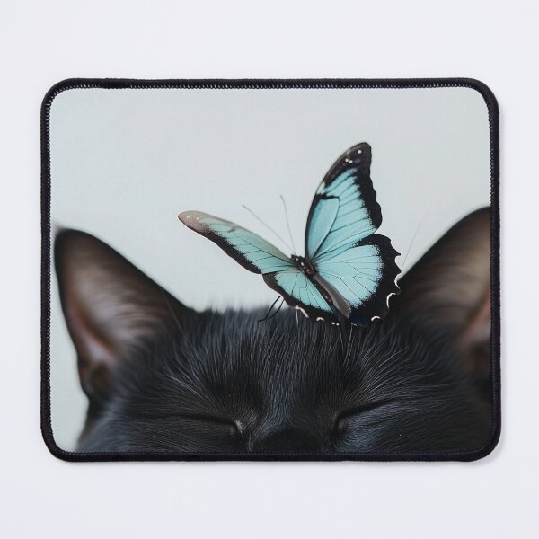 Item preview, Black Cat with Blue Butterfly designed and sold by Karen Lee J.