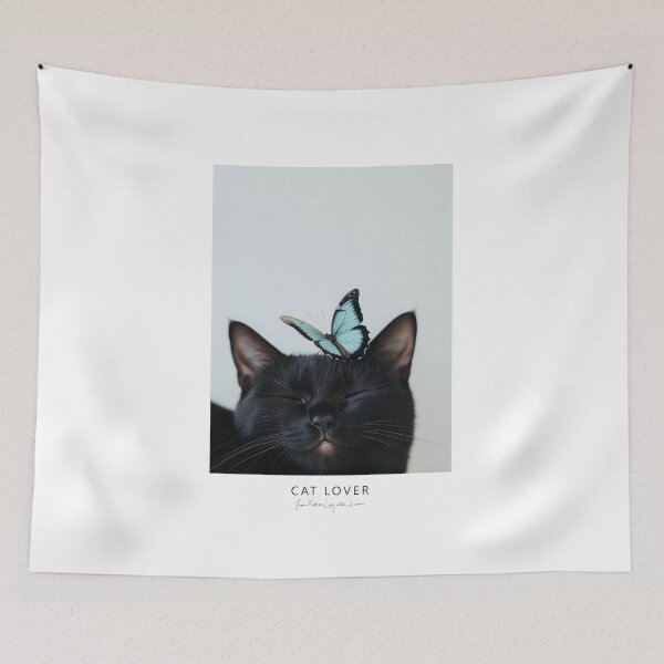 Item preview, Black Cat with Blue Butterfly designed and sold by Karen Lee J.