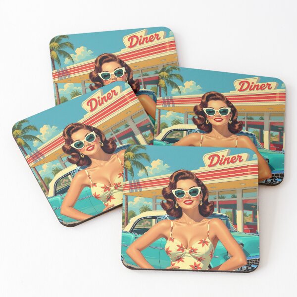 Item preview, Nostalgic Diner Art: Celebrate Summer with Vintage Flair designed and sold by MooLaLa.Store.