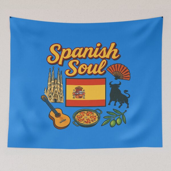 Item preview, Spanish Soul – Spain Icons Collage with Flag & Culture designed and sold by Timeless Design.