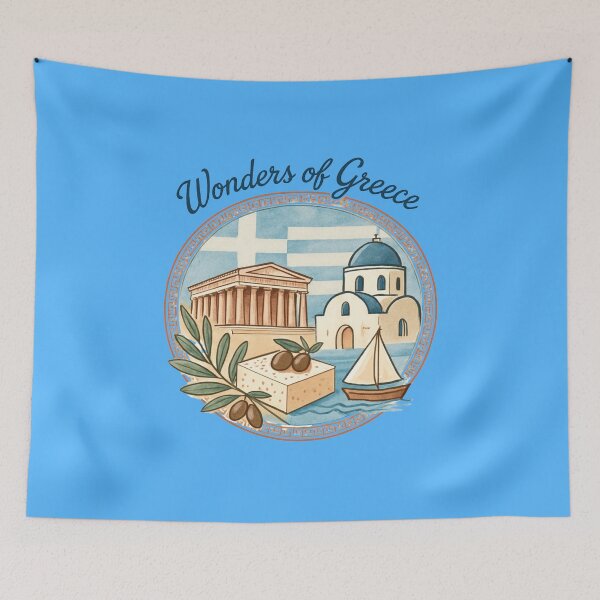 Item preview, Wonders of Greece Vintage Travel Design designed and sold by Timeless Design.