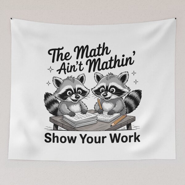 Item preview, The Math Aint Mathing Math Teacher Funny Sarcastic Raccoon designed and sold by CookWorldLaughs.