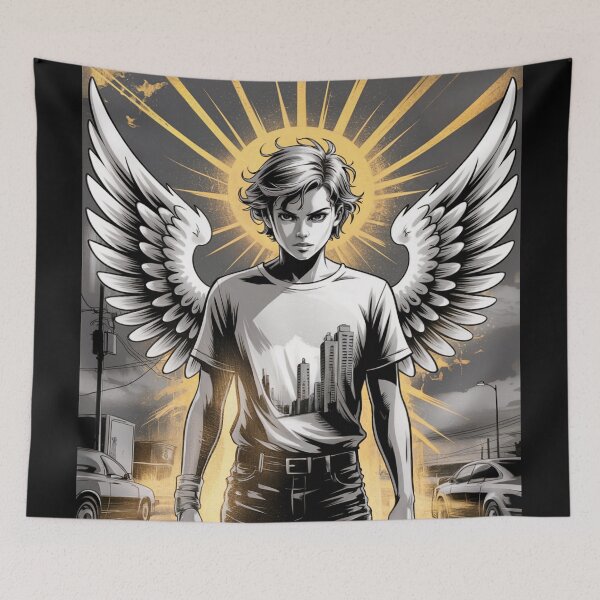 Item preview, Urban Angelic Protector Comic Art designed and sold by ShadowAndSlate.