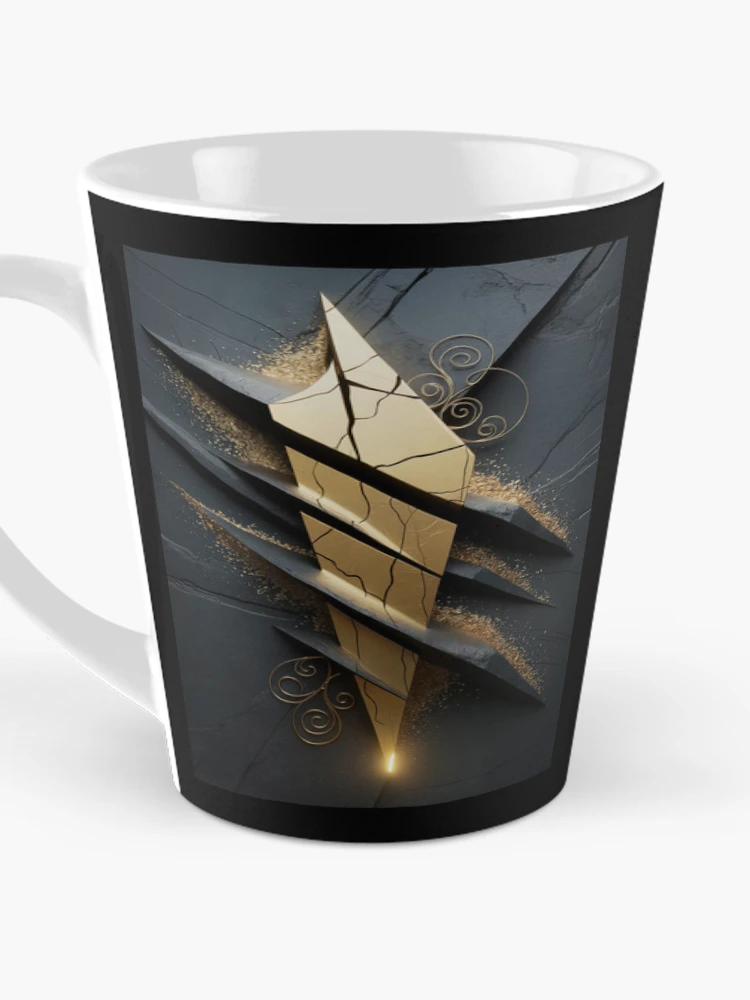Thumbnail 3 of 4, Coffee Mug, Golden Rift Abstract designed and sold by ShadowAndSlate.