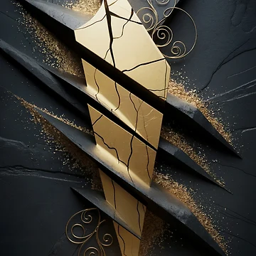 Artwork thumbnail, Golden Rift Abstract by ShadowAndSlate