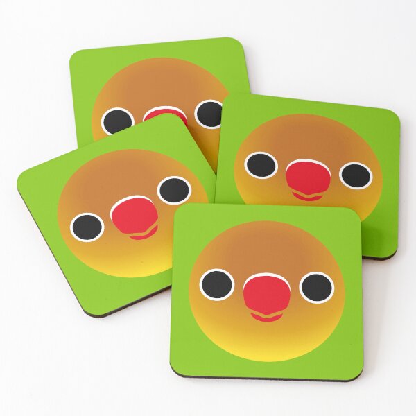 Item preview, The face of a pastel green masked lovebird designed and sold by INKOYADO.