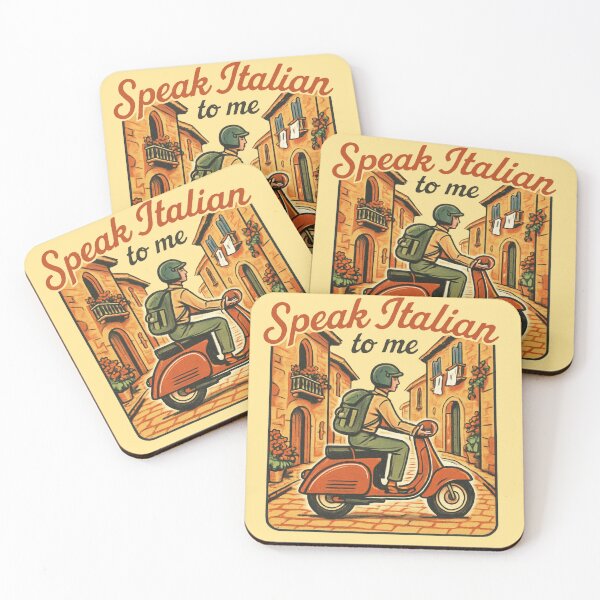 Item preview, Speak Italian to Me – Romantic Vespa Ride in Italy Vintage Travel  Art designed and sold by Timeless Design.