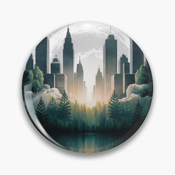 Item preview, Forest City Reflection Moonlight designed and sold by ShadowAndSlate.