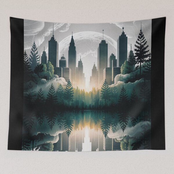 Item preview, Forest City Reflection Moonlight designed and sold by ShadowAndSlate.