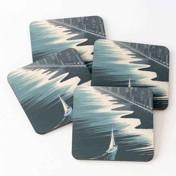 Item preview, Coastal Cityscape Yacht Journey designed and sold by ShadowAndSlate.