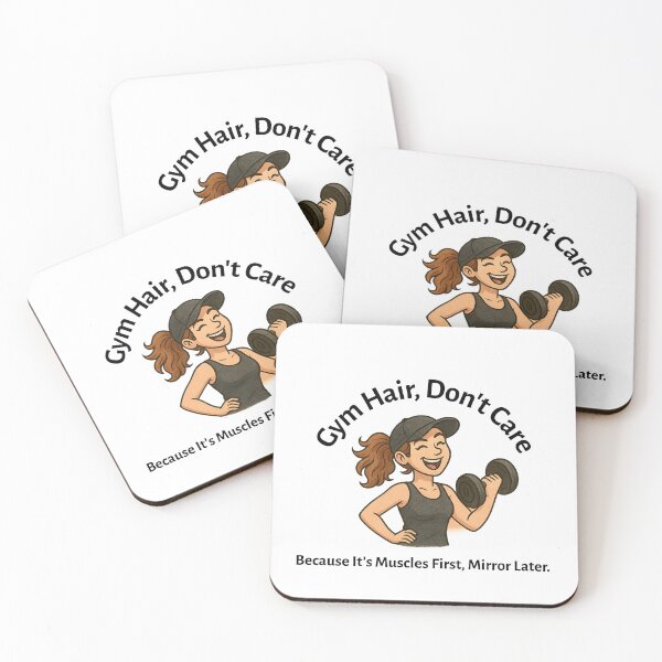 Item preview, Gym Hair Don’t Care – Muscles First, Mirror Later-Ball Cap & Ponytail-Dark Text designed and sold by The Expression Den.