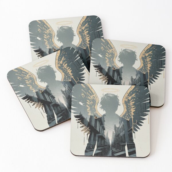 Item preview, Urban Angel Silhouette Golden Halo designed and sold by ShadowAndSlate.