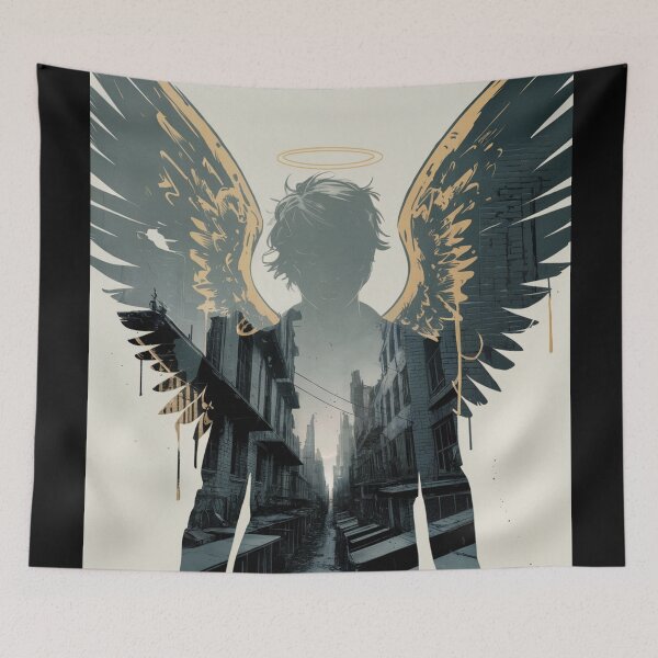 Item preview, Urban Angel Silhouette Golden Halo designed and sold by ShadowAndSlate.