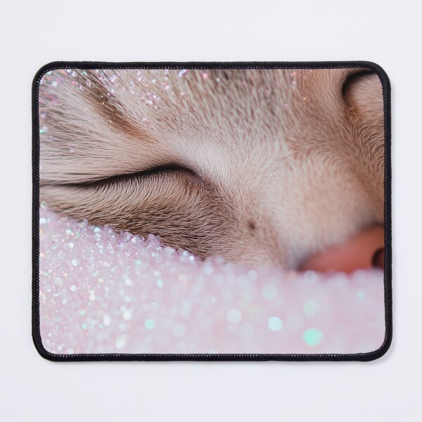 Item preview, Cat Asleep Wrapped in Pink Glitter Blanket designed and sold by Karen Lee J.