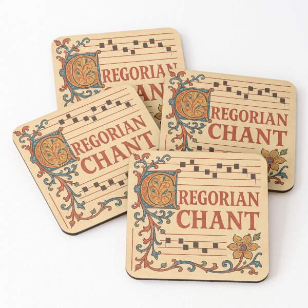 Item preview, "Vintage Illuminated Manuscript Art - Medieval Sacred Music Notation with Decorative Floral Border" designed and sold by freackly.