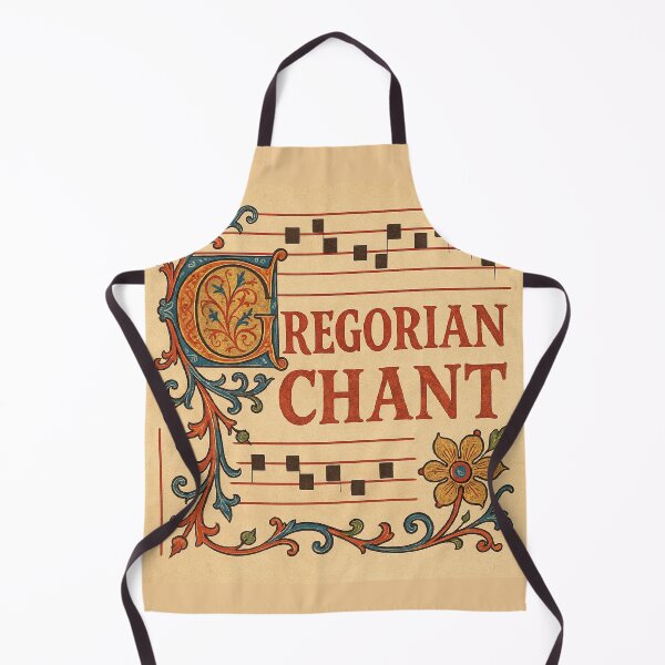 Item preview, "Vintage Illuminated Manuscript Art - Medieval Sacred Music Notation with Decorative Floral Border" designed and sold by freackly.