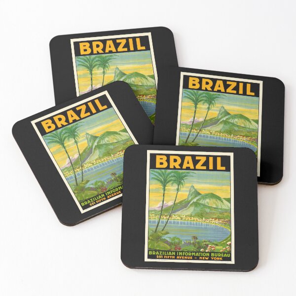 Item preview, Vintage Brazil Travel Poster | Rio de Janeiro Art Deco | Mid-Century Wall Art | Sugarloaf Mountain & Copacabana Beach Print designed and sold by artofuniverse.