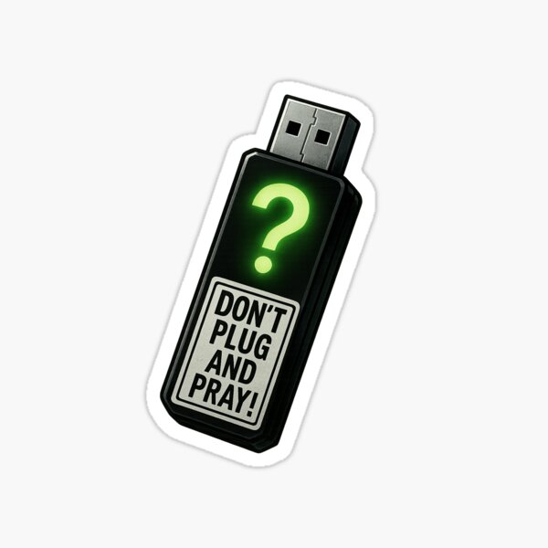 Aperçu de l'œuvre Ne pas insérer de clé USB créée et vendue par Manguito Security Awareness.