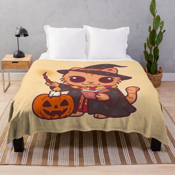 Item preview, Halloween Cat Wizard in Red Cloak – Cute Magic Tabby with Pumpkin Spell designed and sold by BGMeYou.