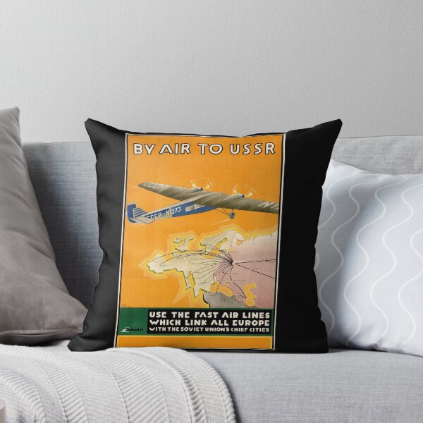 Item preview, Vintage 1934 Soviet Travel Poster | USSR Air Travel | Bold Colors & Dynamic Design | Intourist Propaganda | Aviation History Art designed and sold by artofuniverse.