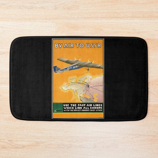 Item preview, Vintage 1934 Soviet Travel Poster | USSR Air Travel | Bold Colors & Dynamic Design | Intourist Propaganda | Aviation History Art designed and sold by artofuniverse.