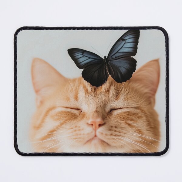 Item preview, Ginger cat and black butterfly designed and sold by Karen Lee J.
