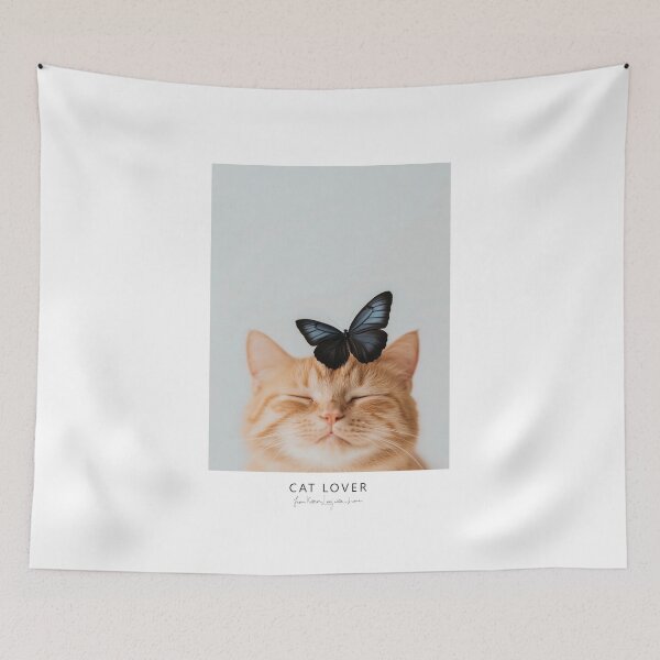 Item preview, Ginger cat and black butterfly designed and sold by Karen Lee J.