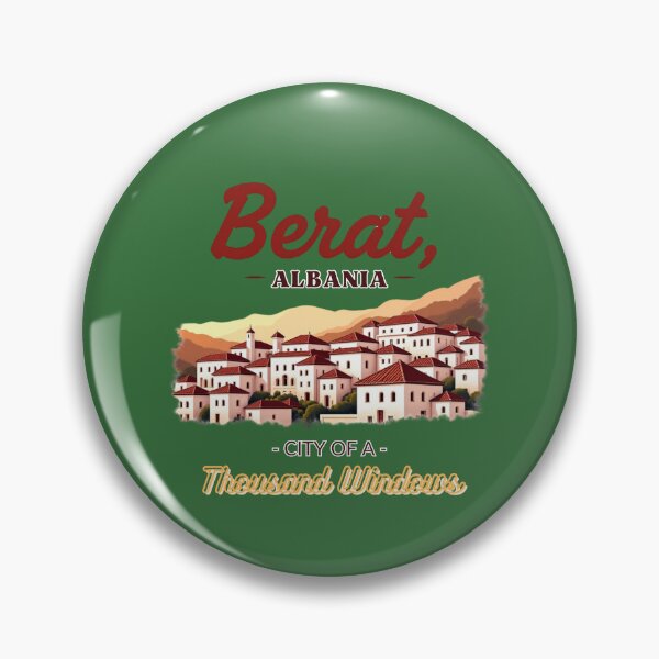 Item preview, Berat, Albania – City of a Thousand Windows | Heritage Travel Sticker designed and sold by Timeless Design.