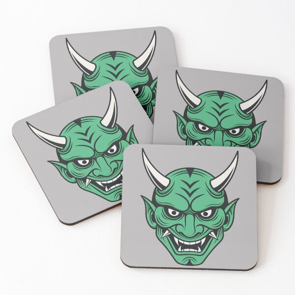 Item preview, Green Japanese Oni Mask Hannya designed and sold by Kenshi_Ink.