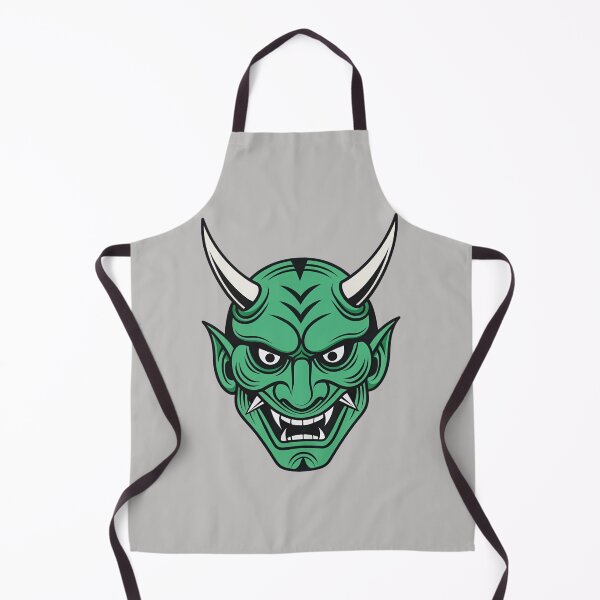 Item preview, Green Japanese Oni Mask Hannya designed and sold by Kenshi_Ink.