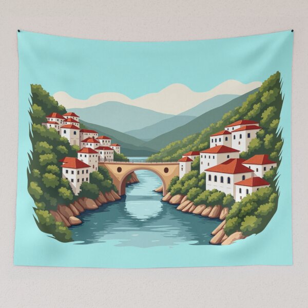 Item preview, Berat – Mangalem & Gorica United by the Bridge designed and sold by Timeless Design.