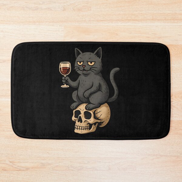 Item preview, Aesthetic Gothic Cat with Wine Glass designed and sold by Amr Siam.