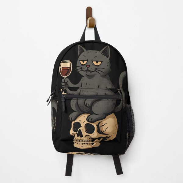 Item preview, Aesthetic Gothic Cat with Wine Glass designed and sold by Amr Siam.