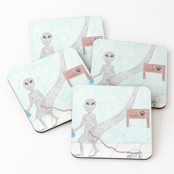 Item preview, Alien Dog Park Misunderstanding designed and sold by Cute Little Alien Designs.