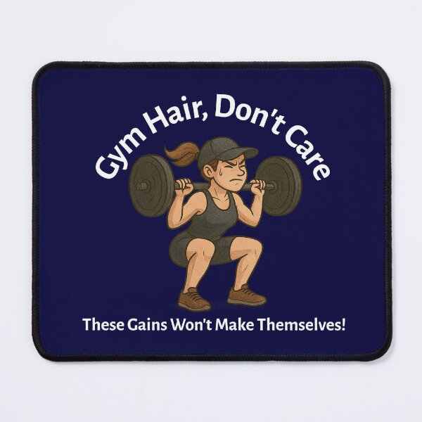 Item preview, Gym Hair, Don’t Care – These Gains Won’t Make Themselves!-Squat Life-White Text designed and sold by The Expression Den.