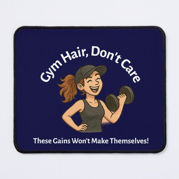 Item preview, Gym Hair, Don’t Care – These Gains Won’t Make Themselves!-Ball Cap & Ponytail-White Text designed and sold by The Expression Den.