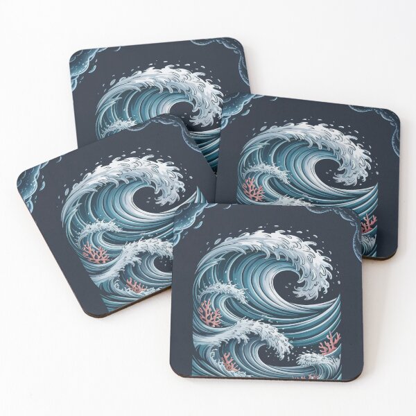 Item preview, Crack of the Wave Ocean Coral designed and sold by ShadowAndSlate.