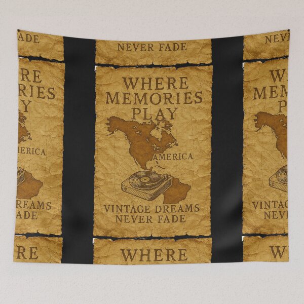 Item preview, Title: Where Memories Play America - Vintage Dreams Never Fade Record Player Design  designed and sold by freackly.