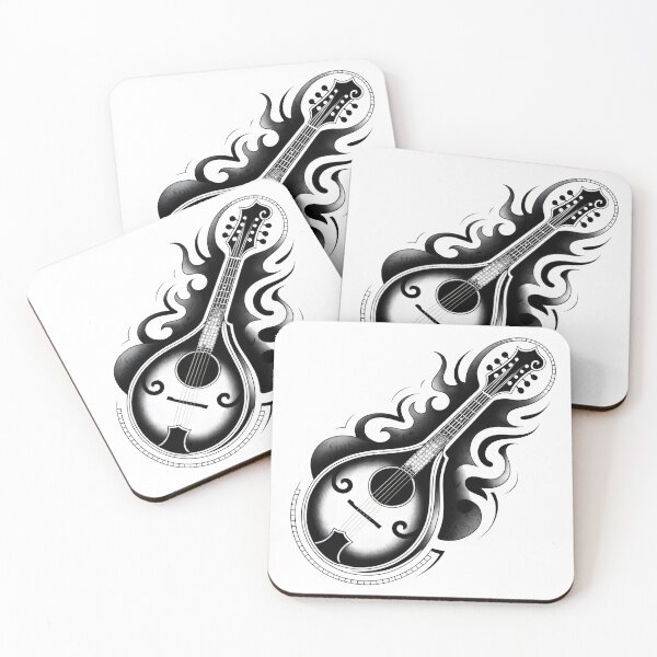 Item preview, Bluegrass Mandolin/Guitar Tattoo Style designed and sold by MadCatPrints.