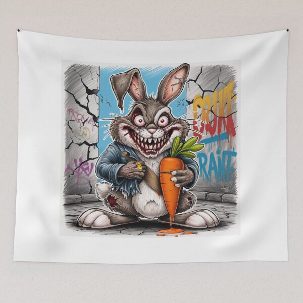 Item preview, " Gone Wild - Cartoon Style Deranged Rabbit Graphic Design" designed and sold by Rebel Fusion.