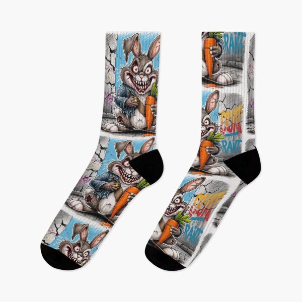 Item preview, " Gone Wild - Cartoon Style Deranged Rabbit Graphic Design" designed and sold by Rebel Fusion.